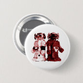 rote Roboter Knopf Button (Vorne & Hinten)