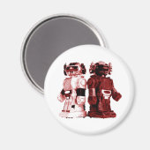rote Roboter Magnete Magnet (Vorderseite/Rückseite)