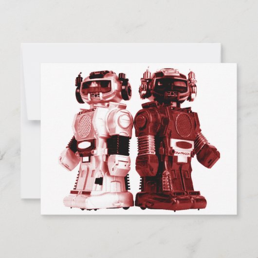 rote Robotereinladung Einladung (Vorderseite)