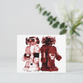 rote Robotereinladung Einladung (Stehend Vorderseite)