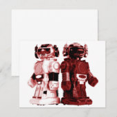 rote Robotereinladung Einladung (Vorne/Hinten)