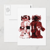 rote Roboterpostkarte Postkarte (Vorne/Hinten)