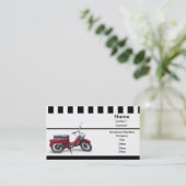 Rote Roller-Visitenkarte Visitenkarte (Stehend Vorderseite)