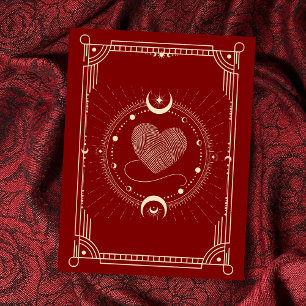Rote Romance Tarot boho moon Postkarte