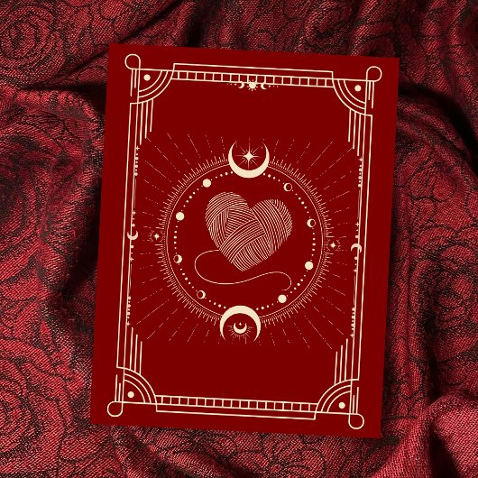 Rote Romance Tarot boho moon Postkarte