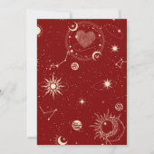 Rote Romantik Tarot Boho Moon Hochzeitstag Einladung (Rückseite)