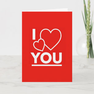 Rote romantische Herzen Ich liebe Dich Karte