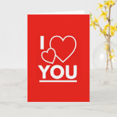 Rote romantische Herzen Ich liebe Dich Karte (Gelbe Blume)
