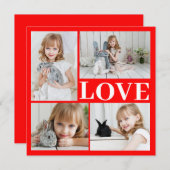 Rote Romantische Liebe Valentinstag Fotokarte (Vorne/Hinten)
