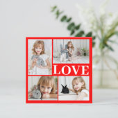 Rote Romantische Liebe Valentinstag Fotokarte (Stehend Vorderseite)