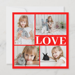 Rote Romantische Liebe Valentinstag Fotokarte