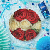 Rote romantische Rose Pappteller (Party)