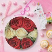 Rote romantische Rose Pappteller (Party)