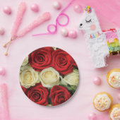 Rote romantische Rose Pappteller (Party)