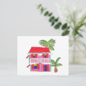 Rote Roof House Postcard Postkarte (Stehend Vorderseite)