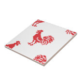 Rote Rooster-Muster Fliese (Seite)