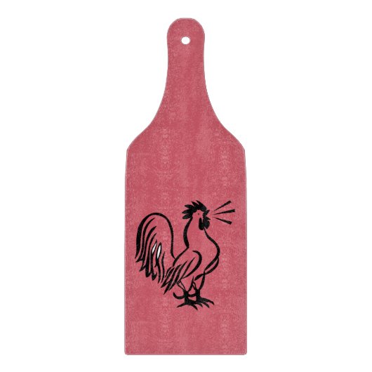 ROTE ROOSTER-SCHNITTSTELLE SCHNEIDEBRETT (Vorderseite)
