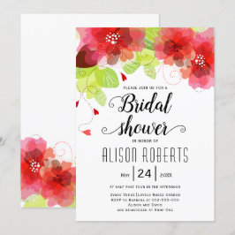 Rote, rosa ätherische Blume Hochzeitsfest Brautpar Einladung