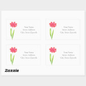 Rote, rosa Blume Rechteckiger Aufkleber (Blatt)