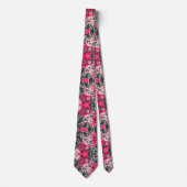Rote rosa Blumen Krawatte (Vorderseite)