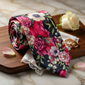 Rote rosa Blumen Krawatte