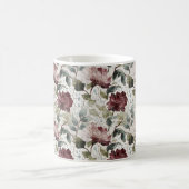 Rote rosa Blumen Regentropfen Kaffeetasse (Mittel)