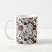 Rote rosa Blumen Regentropfen Kaffeetasse (Links)