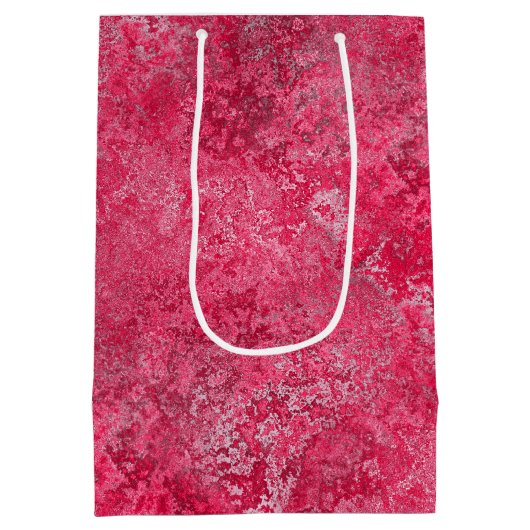 Rote rosa Geschenk-Tasche Mittlere Geschenktüte (Rückseite)