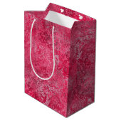 Rote rosa Geschenk-Tasche Mittlere Geschenktüte (Rückseite Schrägansicht)