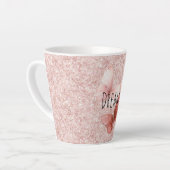 Rote Rosa Glitter Schmetterlinge Milchtasse (Linke Ecke)