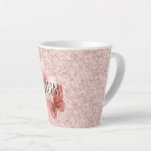 Rote Rosa Glitter Schmetterlinge Milchtasse (Rechte Ecke)