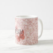 Rote rosa glitzernde Schmetterlinge Kaffeetasse (VorderseiteRechts)