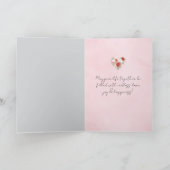 Rote rosa Herz Blumenhochzeit Karte (Innenseite)