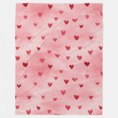 Rote rosa Herzen Liebe   Fleecedecke (Vorderseite)