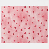 Rote rosa Herzen Liebe   Fleecedecke (Vorderseite (Horizontal))