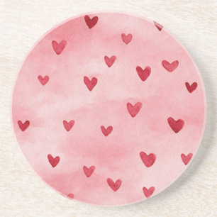 Rote rosa Herzen Liebe   Getränkeuntersetzer