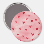Rote Rosa Herzen Liebe   Magnet (Vorderseite/Rückseite)