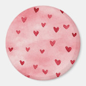 Rote Rosa Herzen Liebe   Magnet (Vorne)