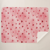 Rote rosa Herzen Liebe   Sherpadecke (Vorderseite (Horizontal))