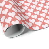 Rote rosa Herzen Valentinstag Liebe Geschenkpapier (Rolleneckpunkt)