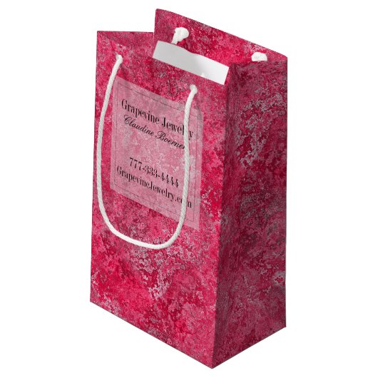 Rote rosa kleine geschenktüte (Rückseite Schrägansicht)