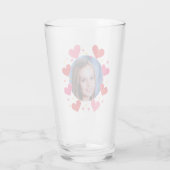 Rote rosa Liebesherzen Benutzerdefiniertes Foto Pe Glas (Rückseite)