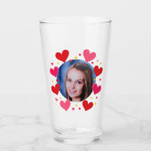 Rote rosa Liebesherzen Benutzerdefiniertes Foto Pe Glas (Vorderseite)