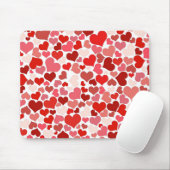 Rote rosa Liebesherzen Mosaik Mousepad (Mit Mouse)