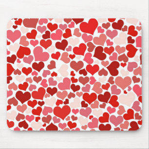 Rote rosa Liebesherzen Mosaik Mousepad