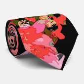 Rote rosa Lilien-Blumen-tropische Insel-Krawatte Krawatte (Gerollt)