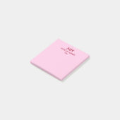 Rote rosa minimale saubere Initialen Post-it Klebezettel (angewinkelt)