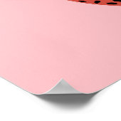 Rote & rosa moderne Leoparden-Illustration Tierkun Poster (Ecke)