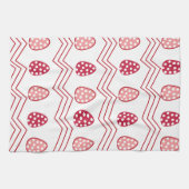 Rote rosa Ostereier Ostern Muster Geschirrtuch (Horizontal)