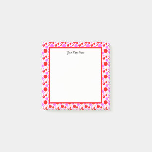 Rote rosa Punkte und Kreise editierbare Haftnotize Post-it Klebezettel